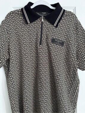 Balmain Pb Jacquard Polo Shirt